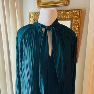 Zara Teal Pleated Dress